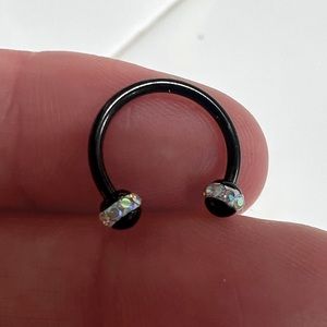 Black septum horseshoe ring